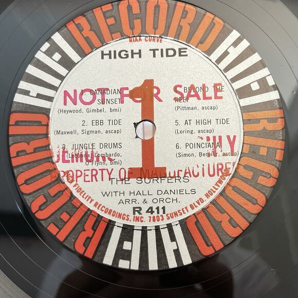 The Surfers At High Tide Vinyl LP 1959 HIFI Records R 411 Promo - Picture 4 of 9